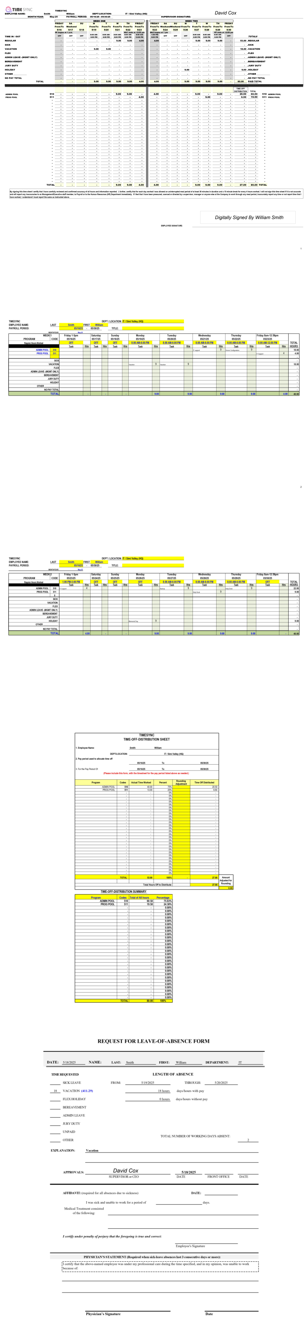 timesheet pdf report